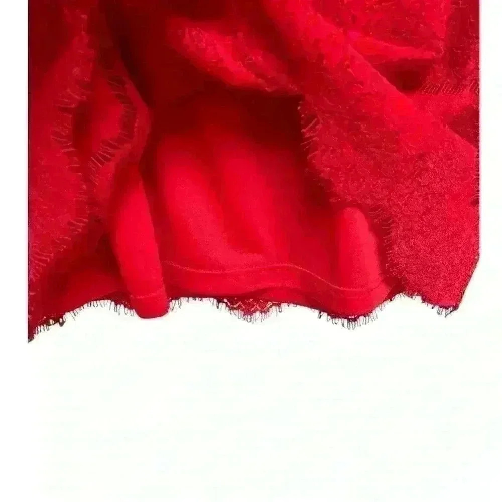 V Cristina Red Lace Tunic.  Pre Owned in Very Good Condition.  Women’s SZ Small - Picture 4 of 6